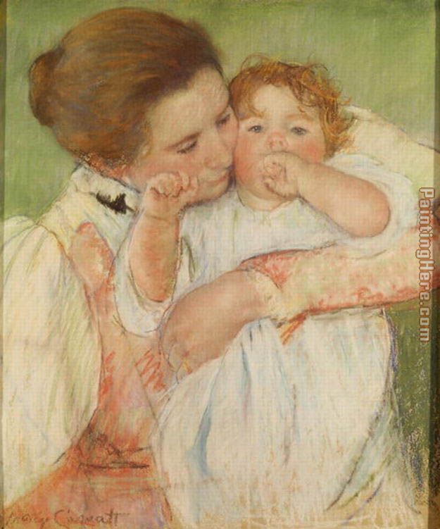 Mother and Child, 1897 painting - Mary Cassatt Mother and Child, 1897 art painting